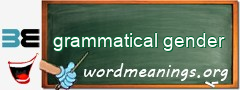 WordMeaning blackboard for grammatical gender